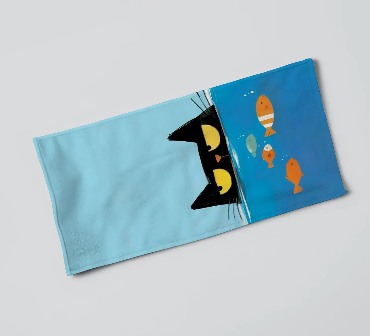 cat and fish pool asciugamano da bagno da feny