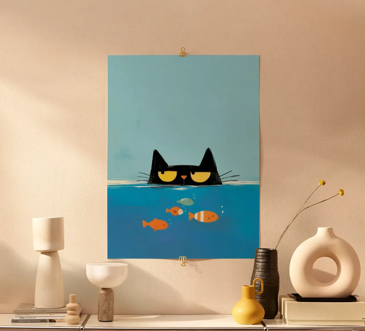 cat and fish pool carta hahnemühle da feny