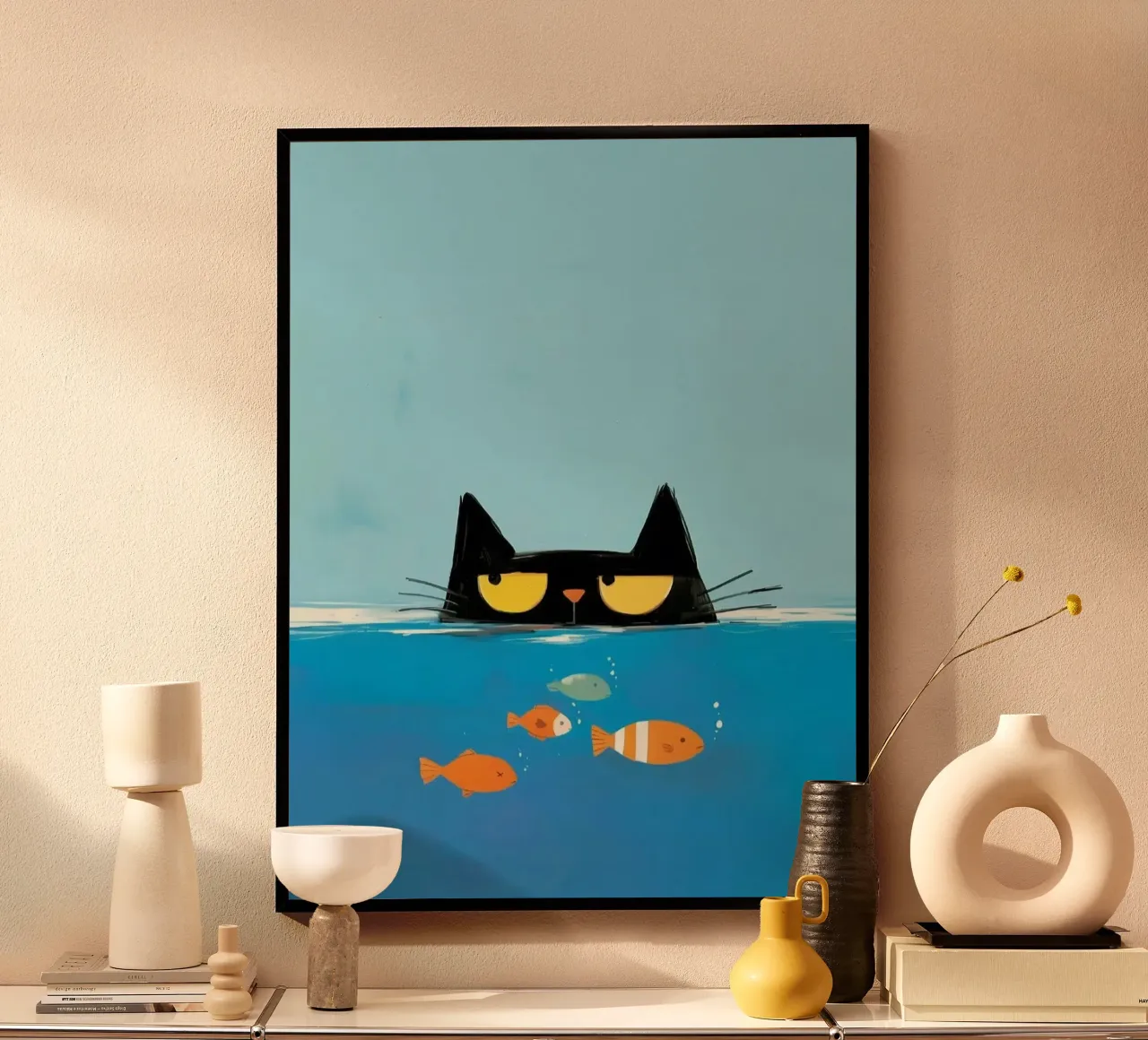cat and fish pool carta hahnemühle da feny