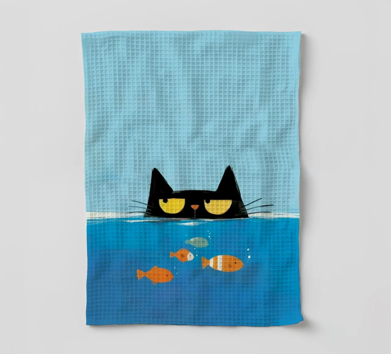 cat and fish pool canovaccio da cucina da feny