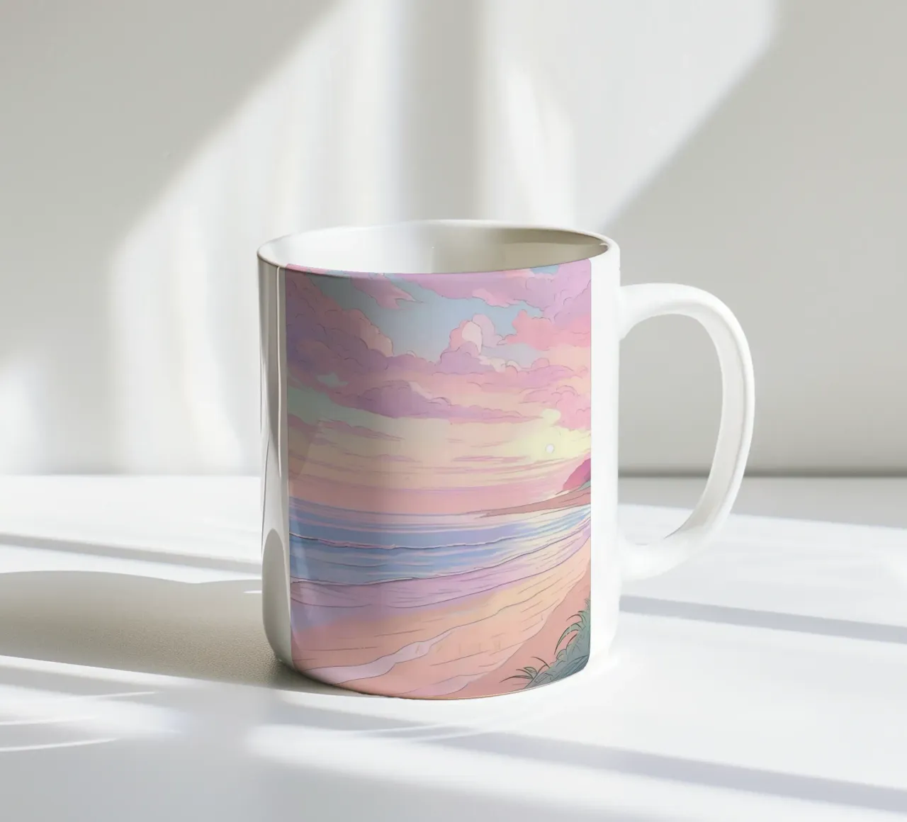 pink gradient beach tazza in ceramica da feny