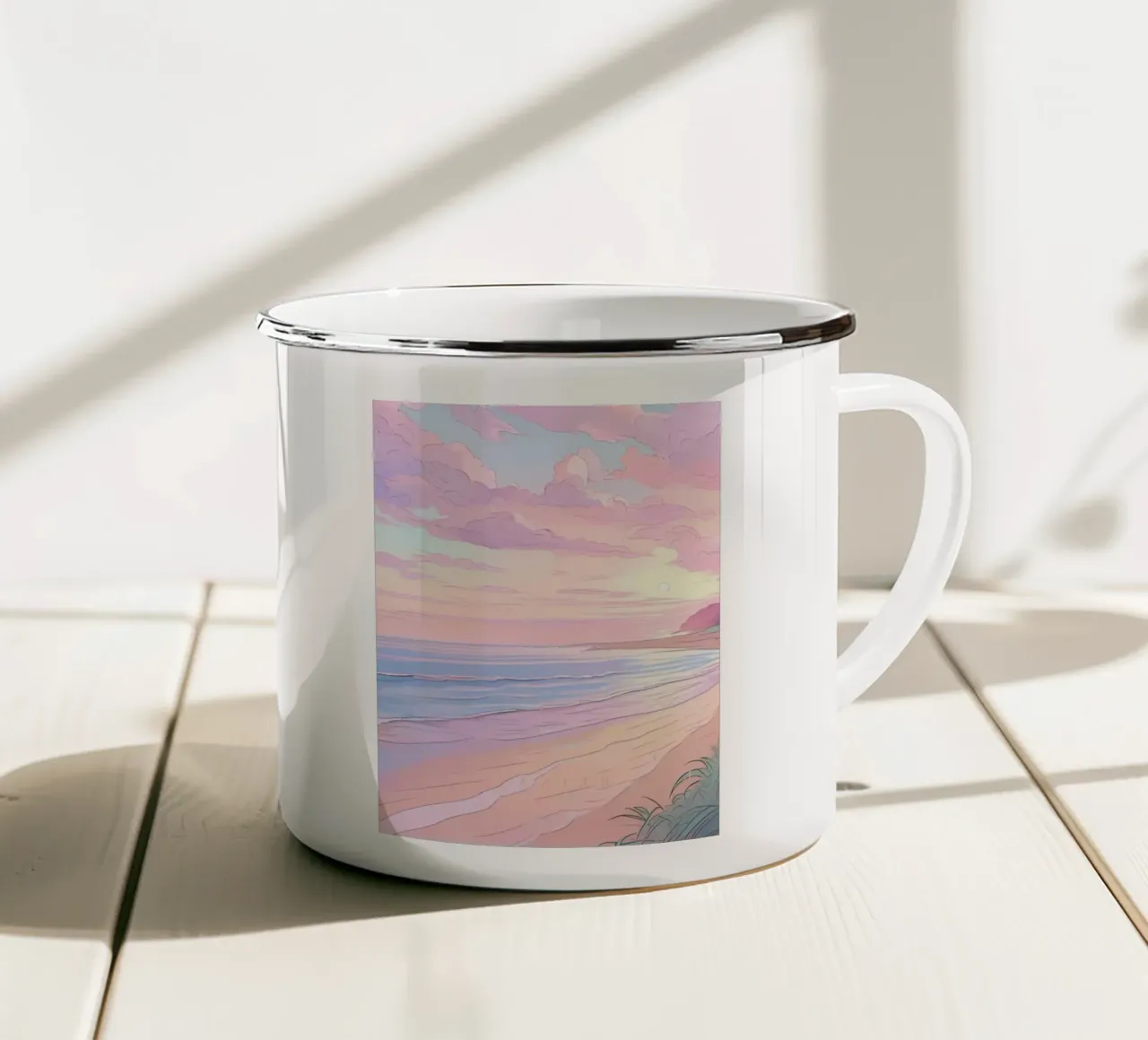 pink gradient beach tazza in smalto da feny