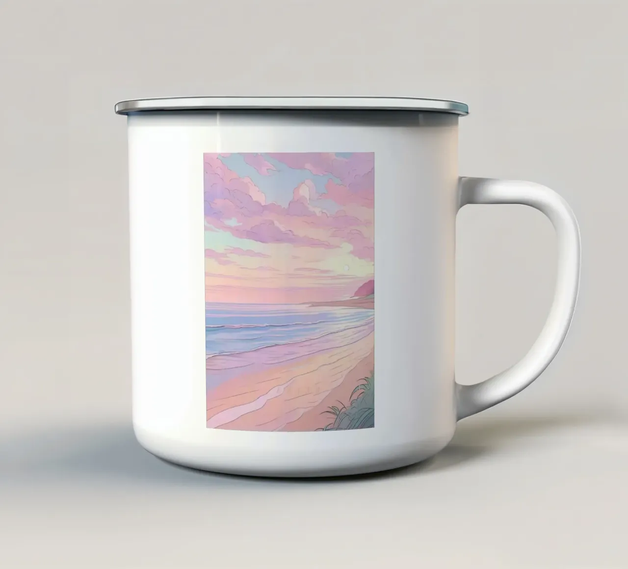 pink gradient beach tazza in smalto da feny