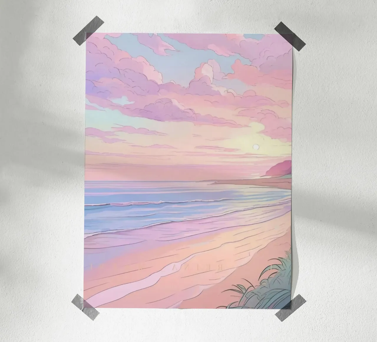 pink gradient beach carta hahnemühle da feny