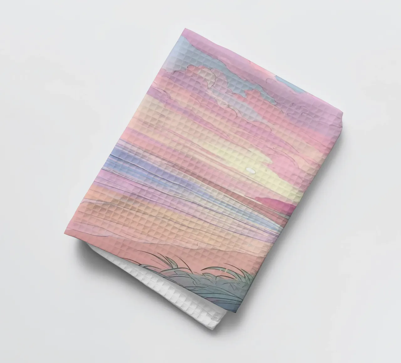 pink gradient beach canovaccio da cucina da feny