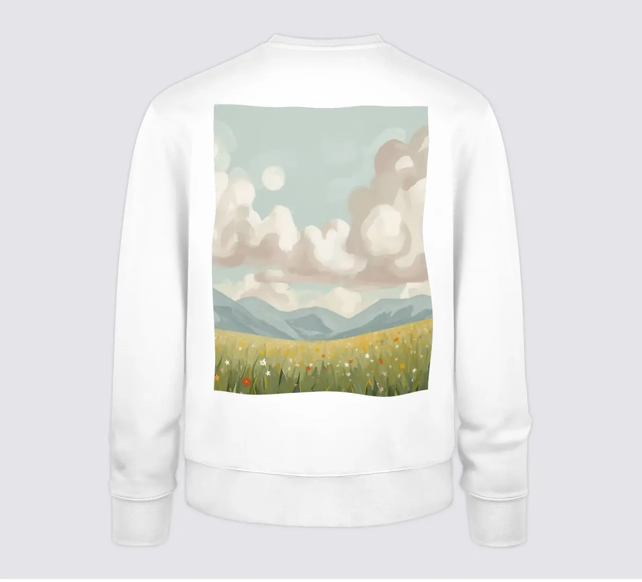 Prato con fiori selvatici e nuvole felpa da DesignDoodle