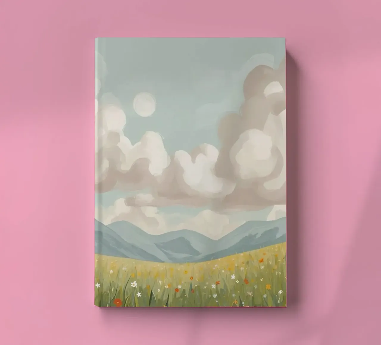 Meadow with Wildflowers and Clouds notebook by DesignDoodle