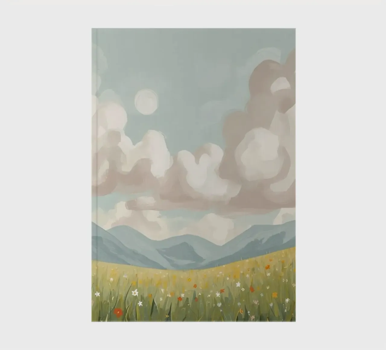 Meadow with Wildflowers and Clouds notebook by DesignDoodle