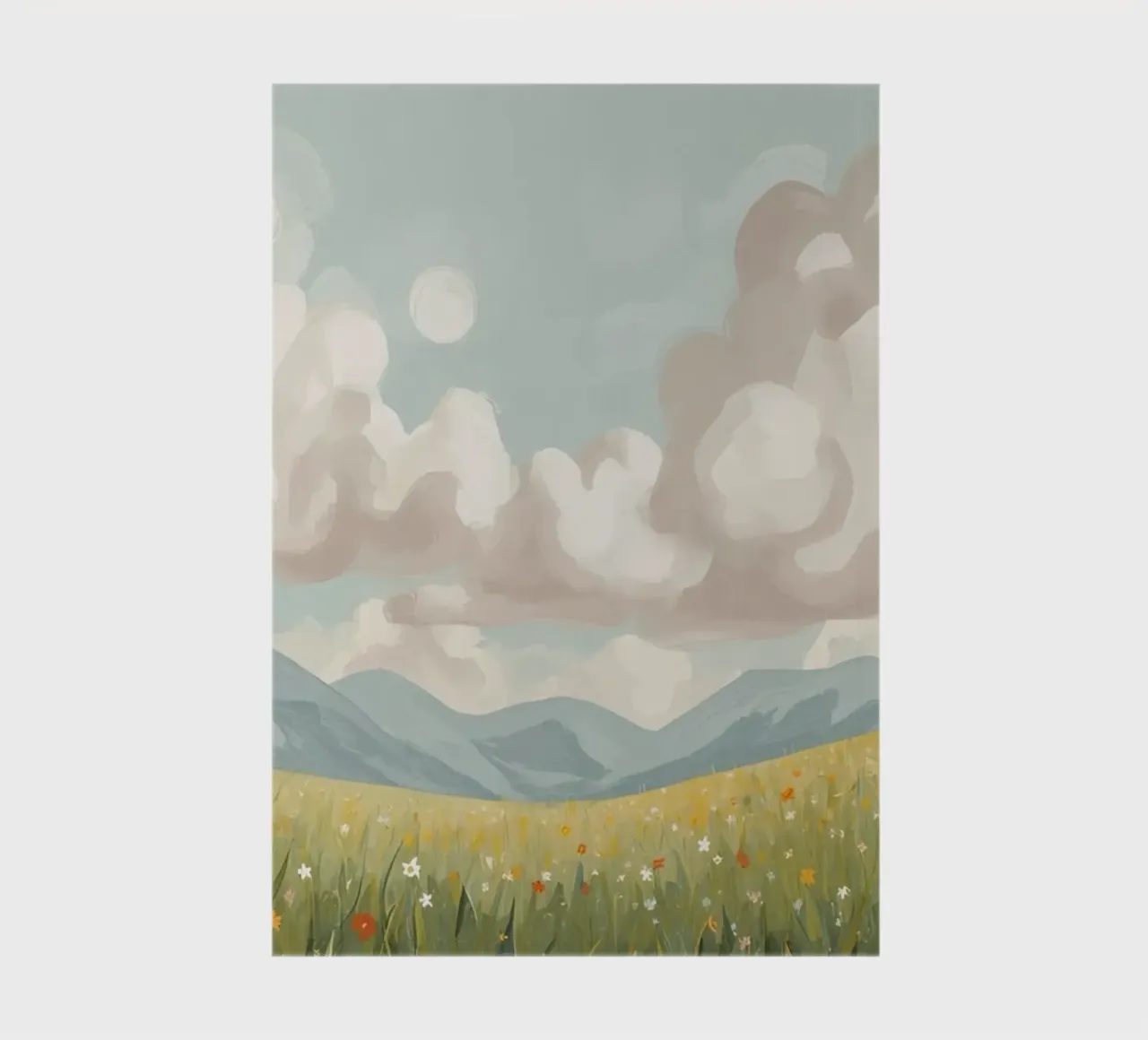 Meadow with Wildflowers and Clouds notebook by DesignDoodle