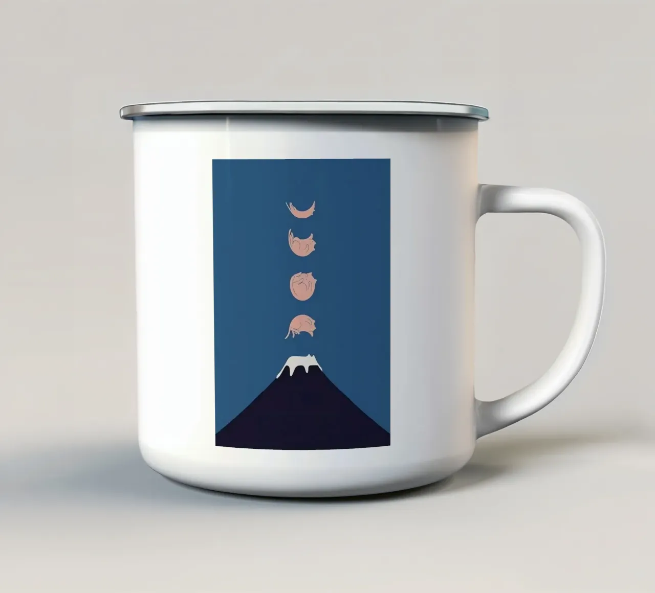 cat flowing tazza in smalto da feny