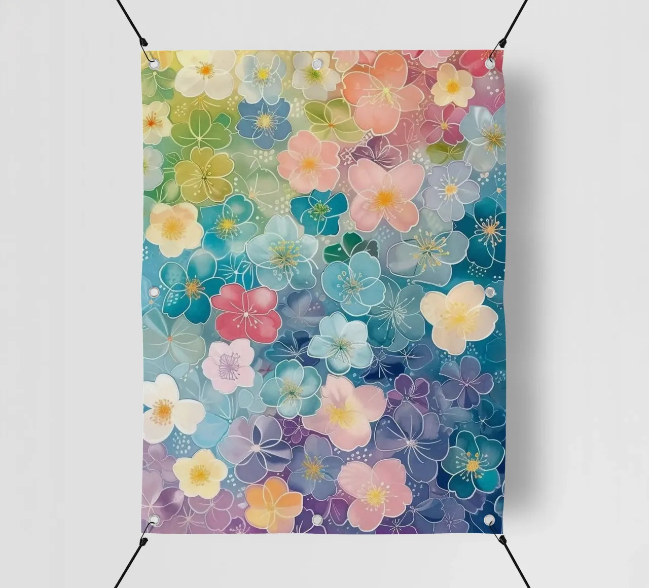 gradient color flower telo in pvc da Keyn