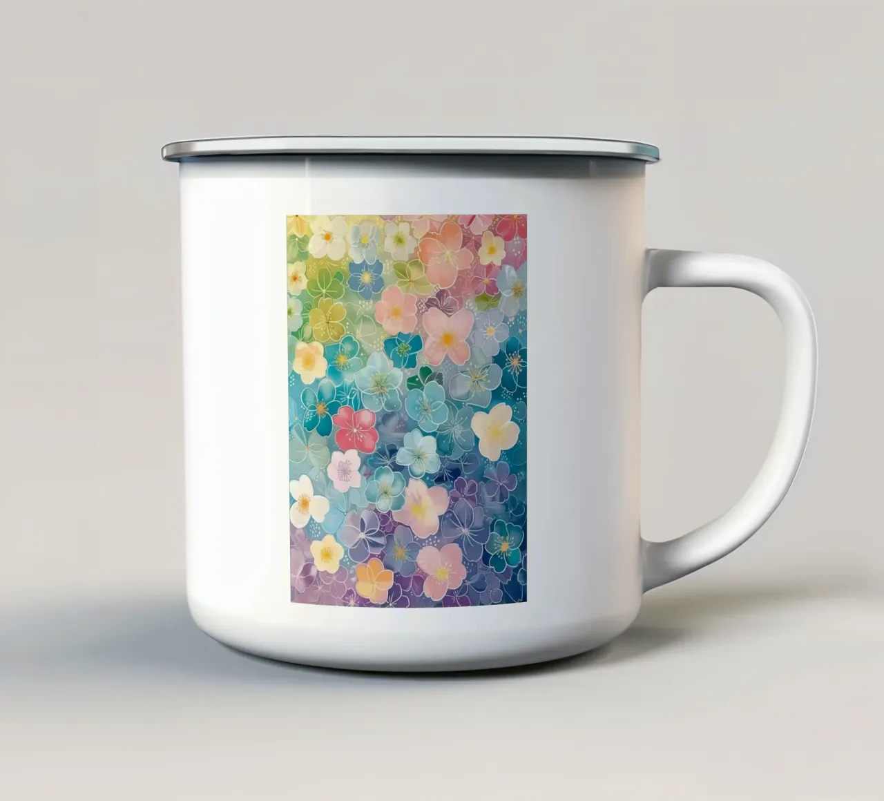gradient color flower tazza in smalto da Keyn