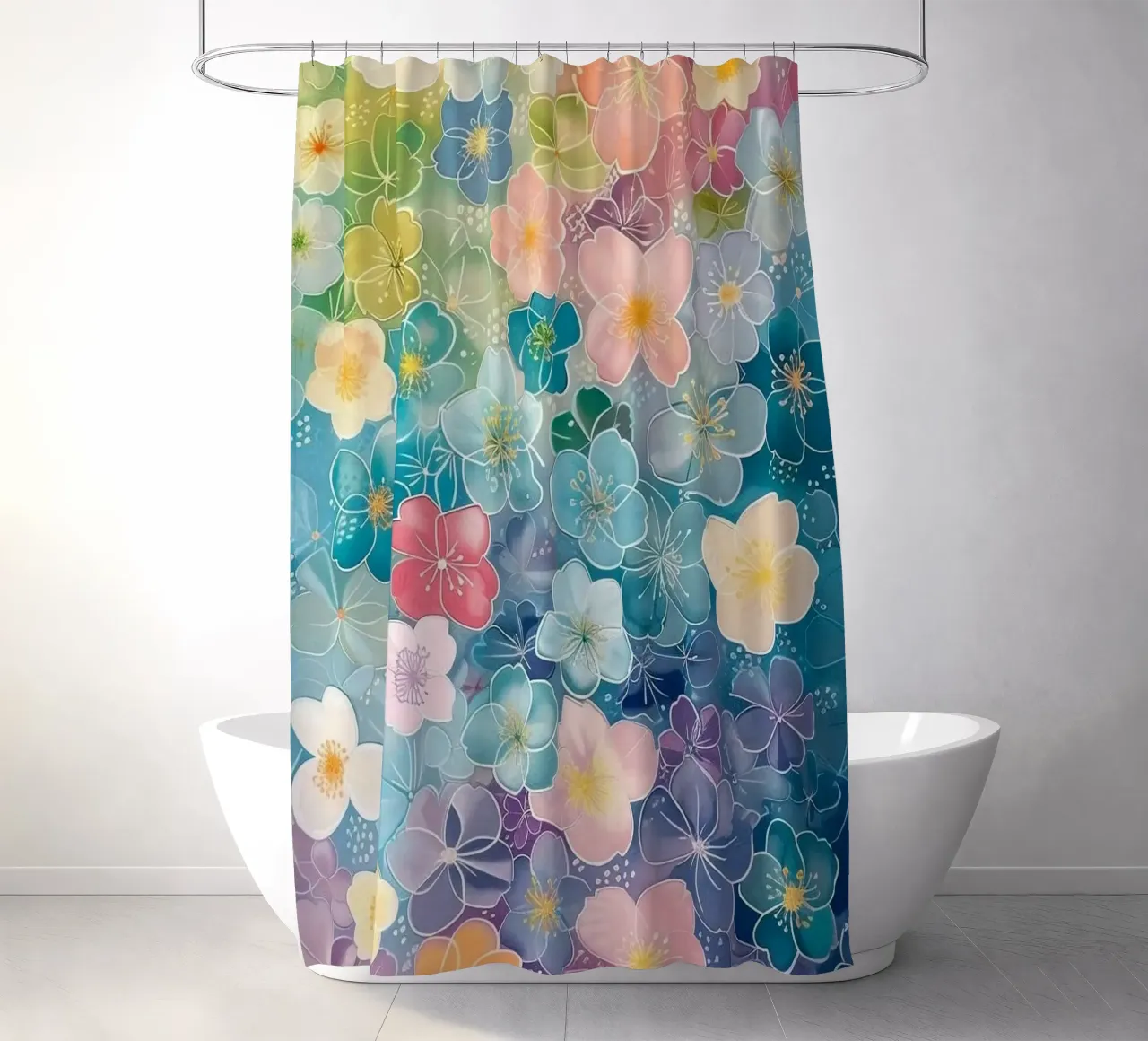 gradient color flower tenda da doccia da Keyn