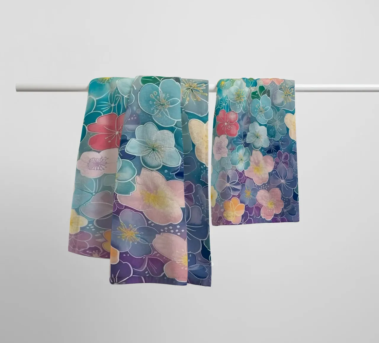 gradient color flower asciugamano da bagno da Keyn