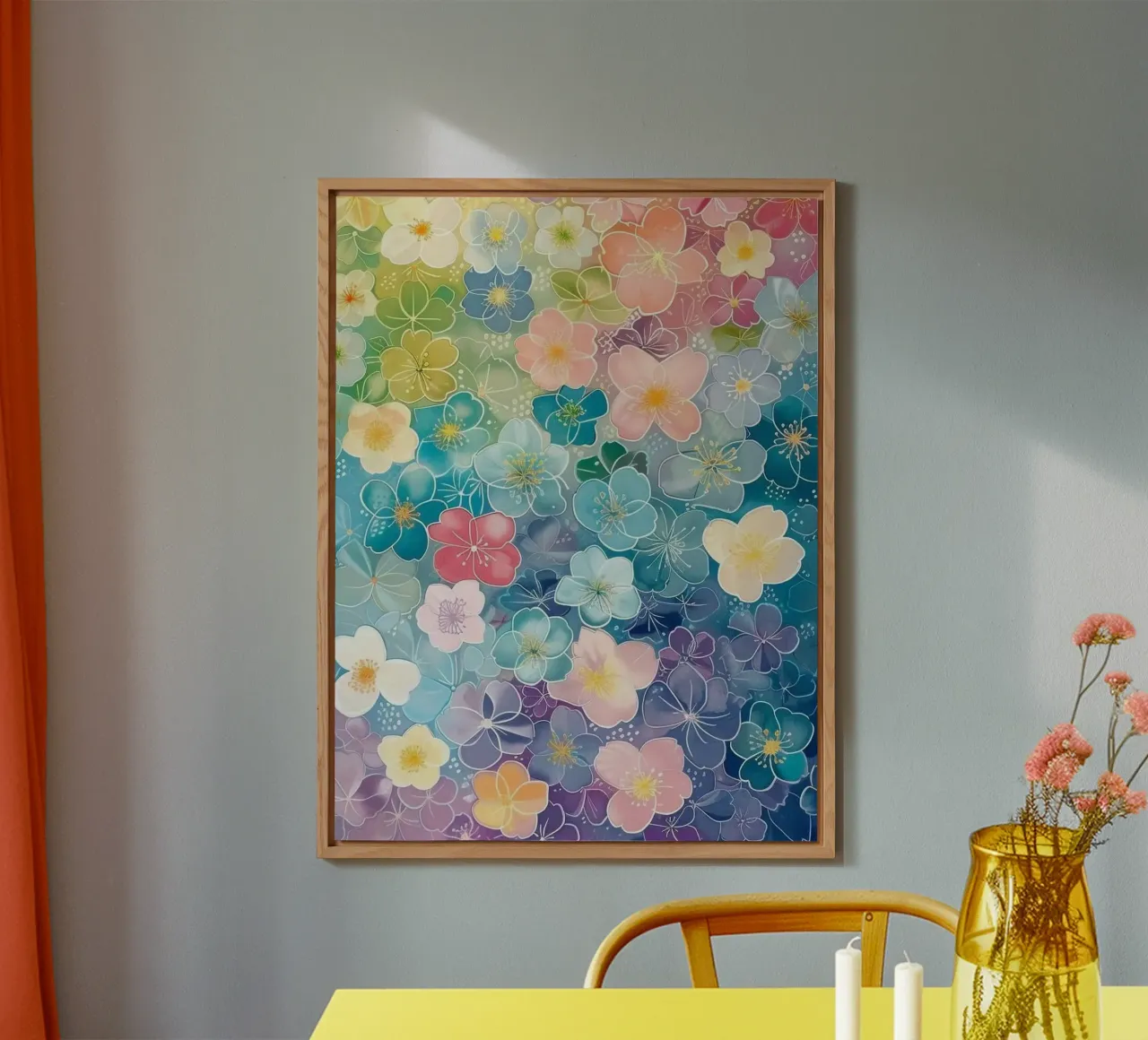 gradient color flower alluminio dibond da Keyn