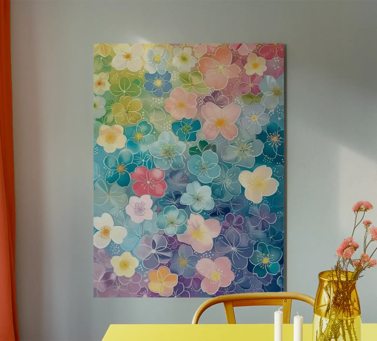 gradient color flower alluminio dibond da Keyn
