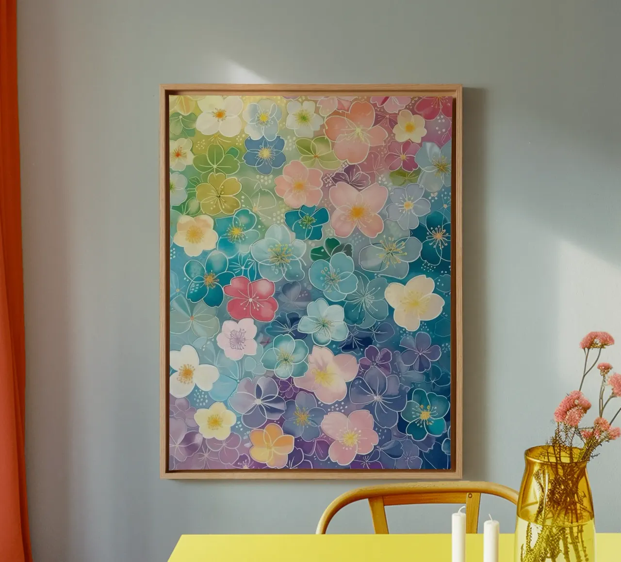 gradient color flower tela da Keyn