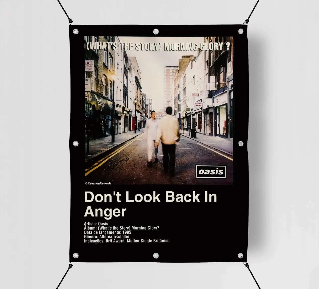 Oasis Don't Look Back In Anger telo in pvc da Raptor Metafora