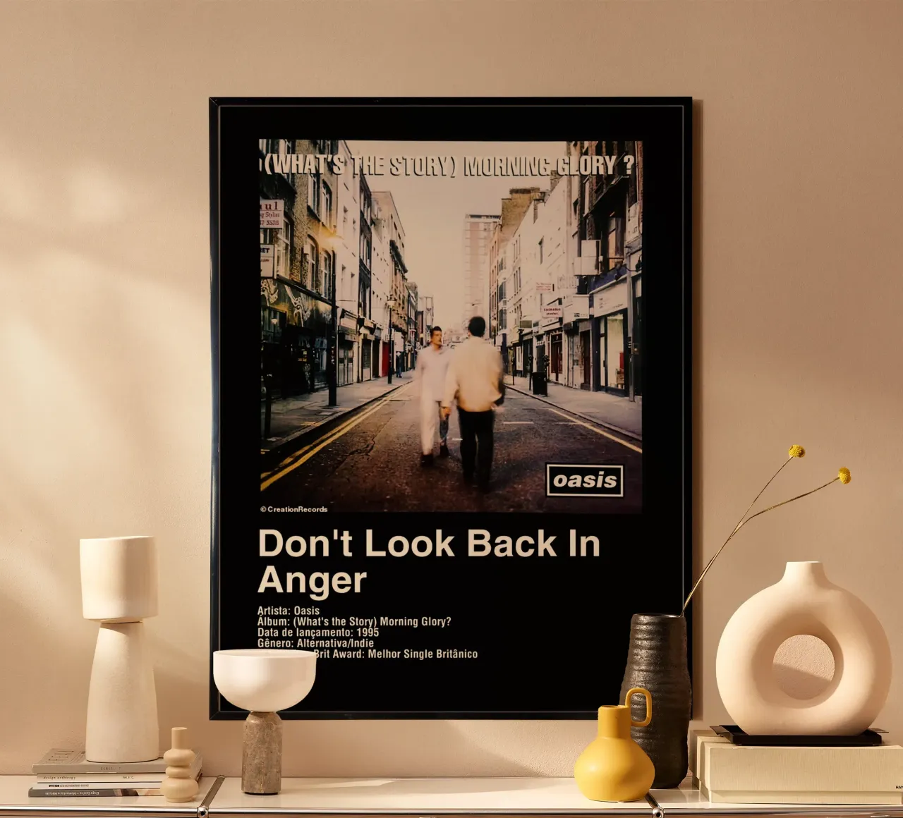 Oasis Don't Look Back In Anger carta hahnemühle da Raptor Metafora