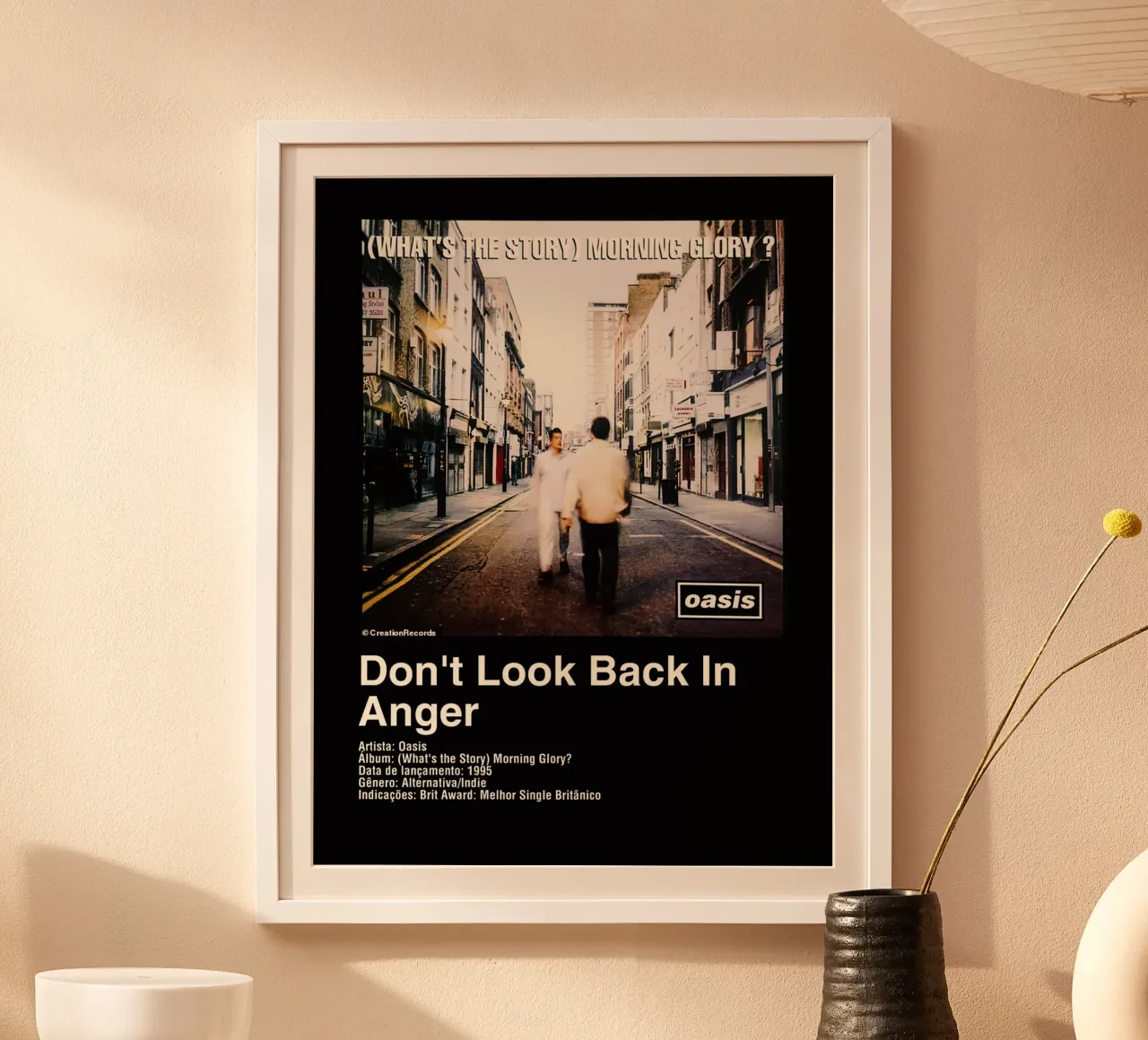 Oasis Don't Look Back In Anger carta hahnemühle da Raptor Metafora