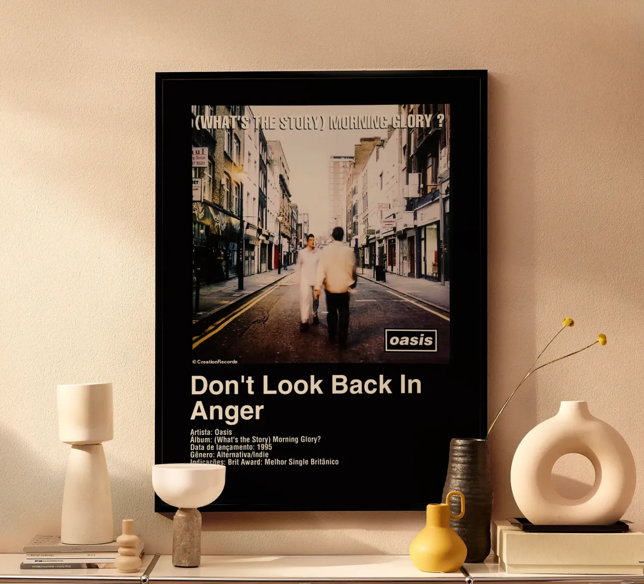 Oasis Don't Look Back In Anger carta hahnemühle da Raptor Metafora
