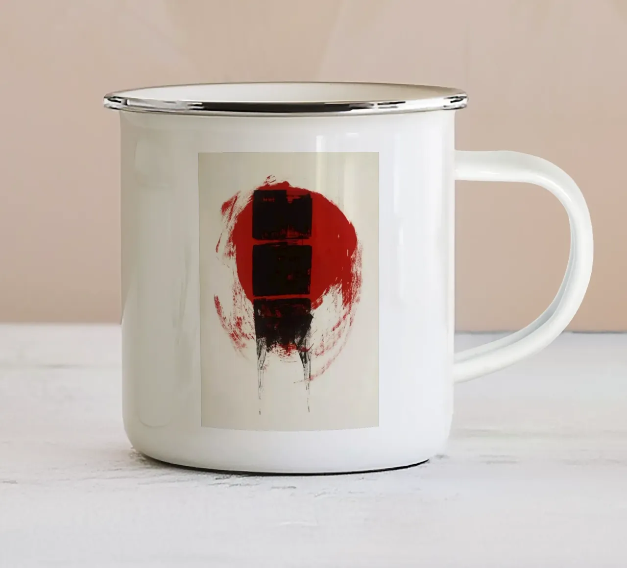 the art ink paint red black tazza in smalto da feny