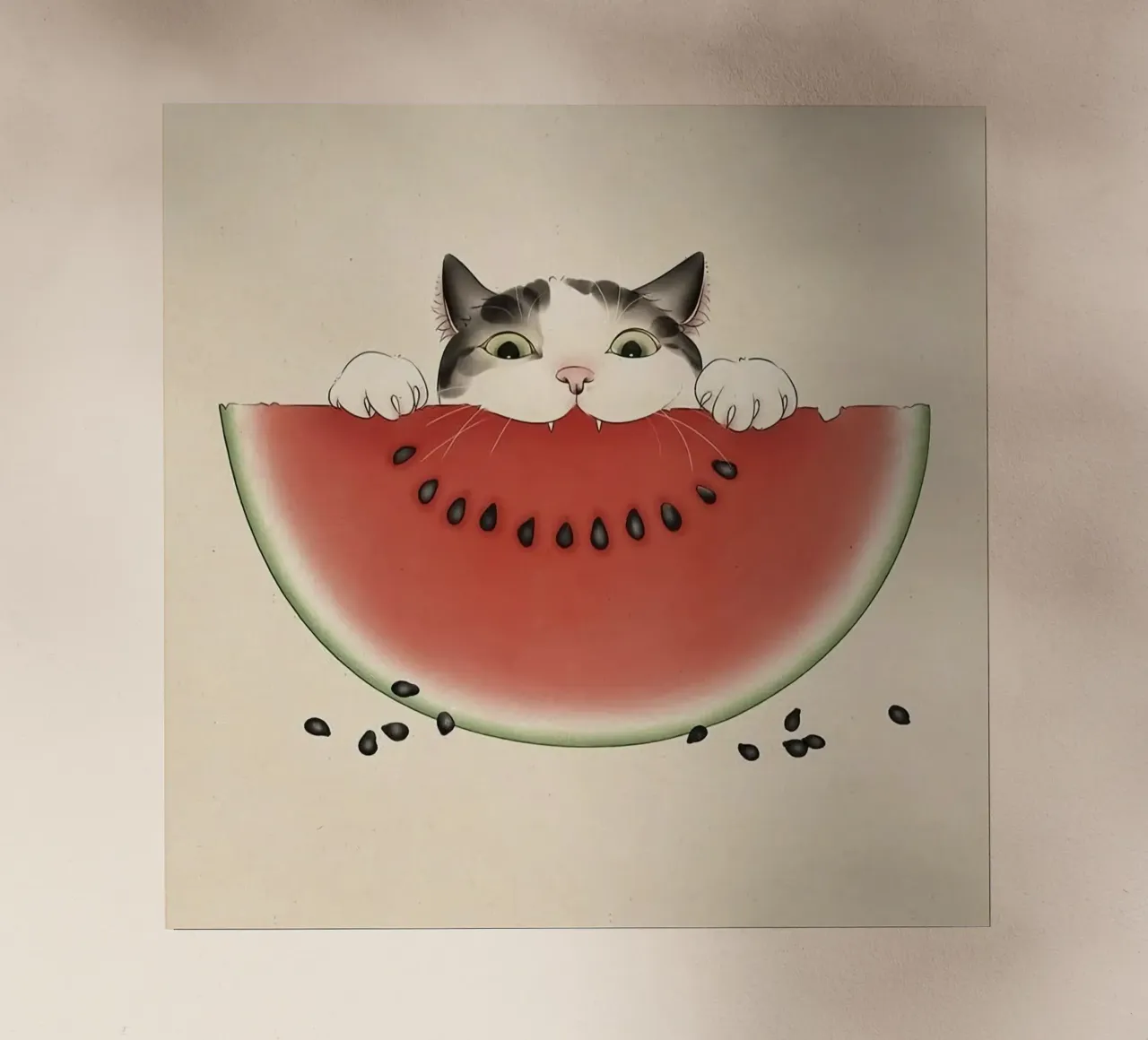 cat and watermelon pellicola backlit da feny