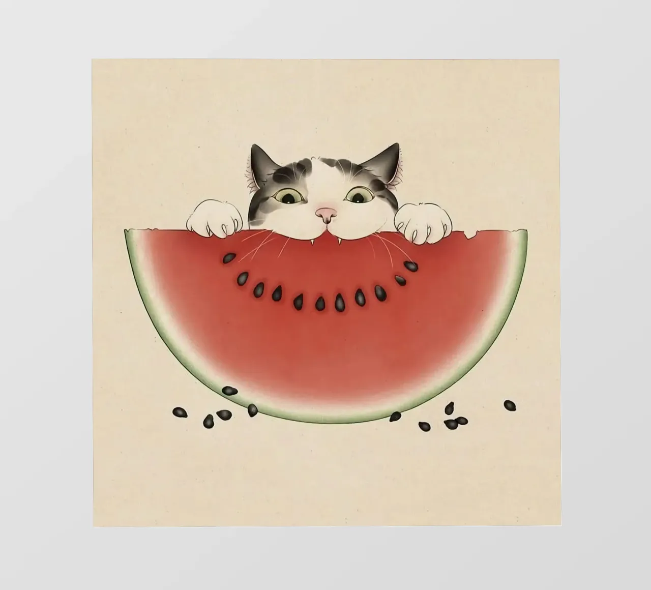 cat and watermelon pellicola backlit da feny