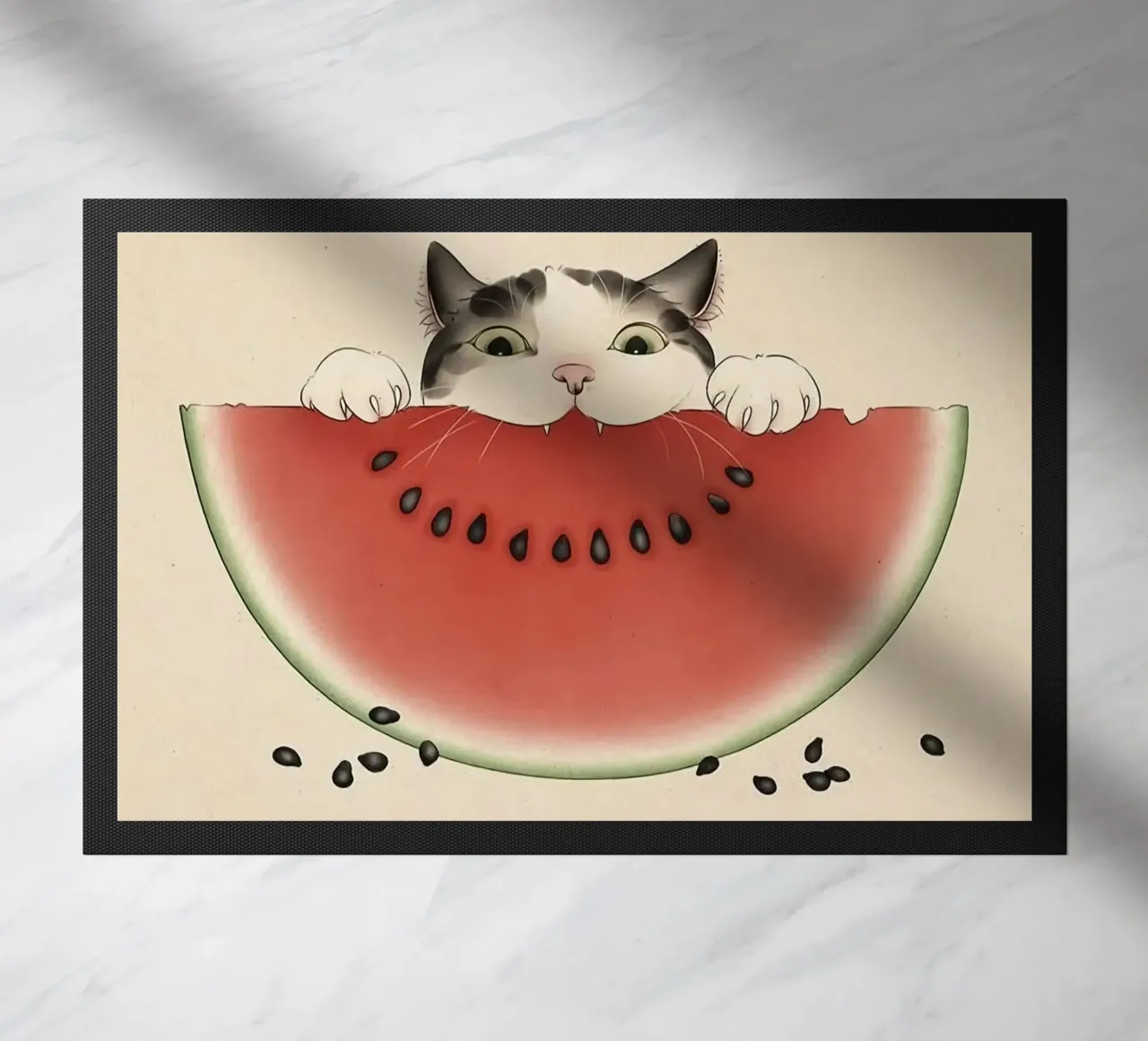 cat and watermelon zerbino da feny