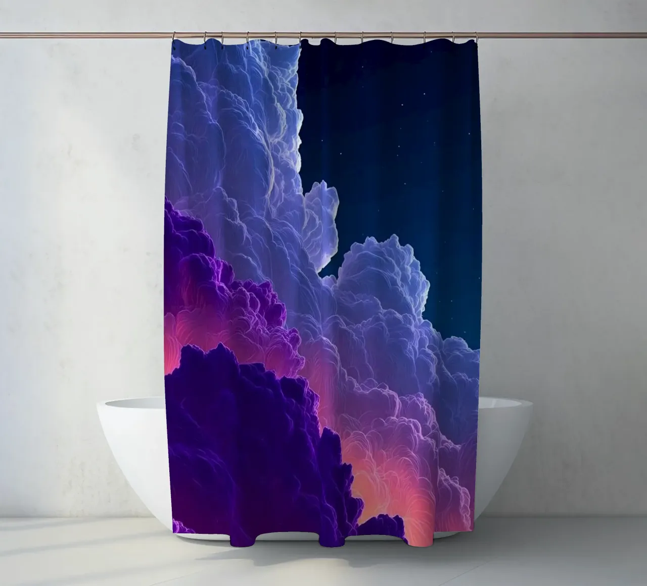 cloud wave gradient color tenda da doccia da feny