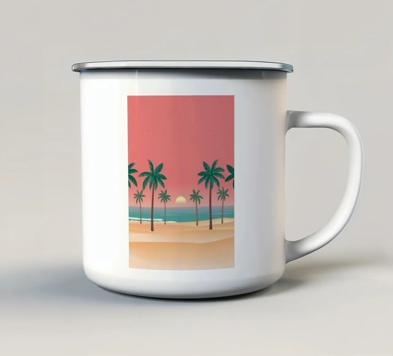 palm beach in sunset tazza in smalto da Keyn