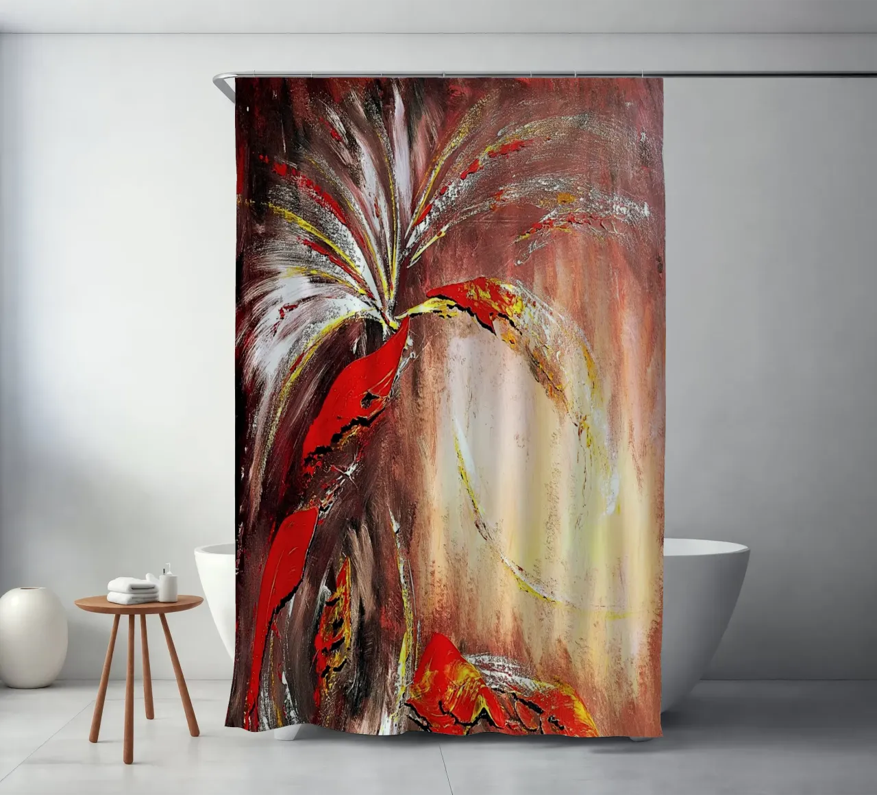 DAS ZWEITE JAHRTAUSEND. Duschvorhang von Thierry Vobmann Abstract painting