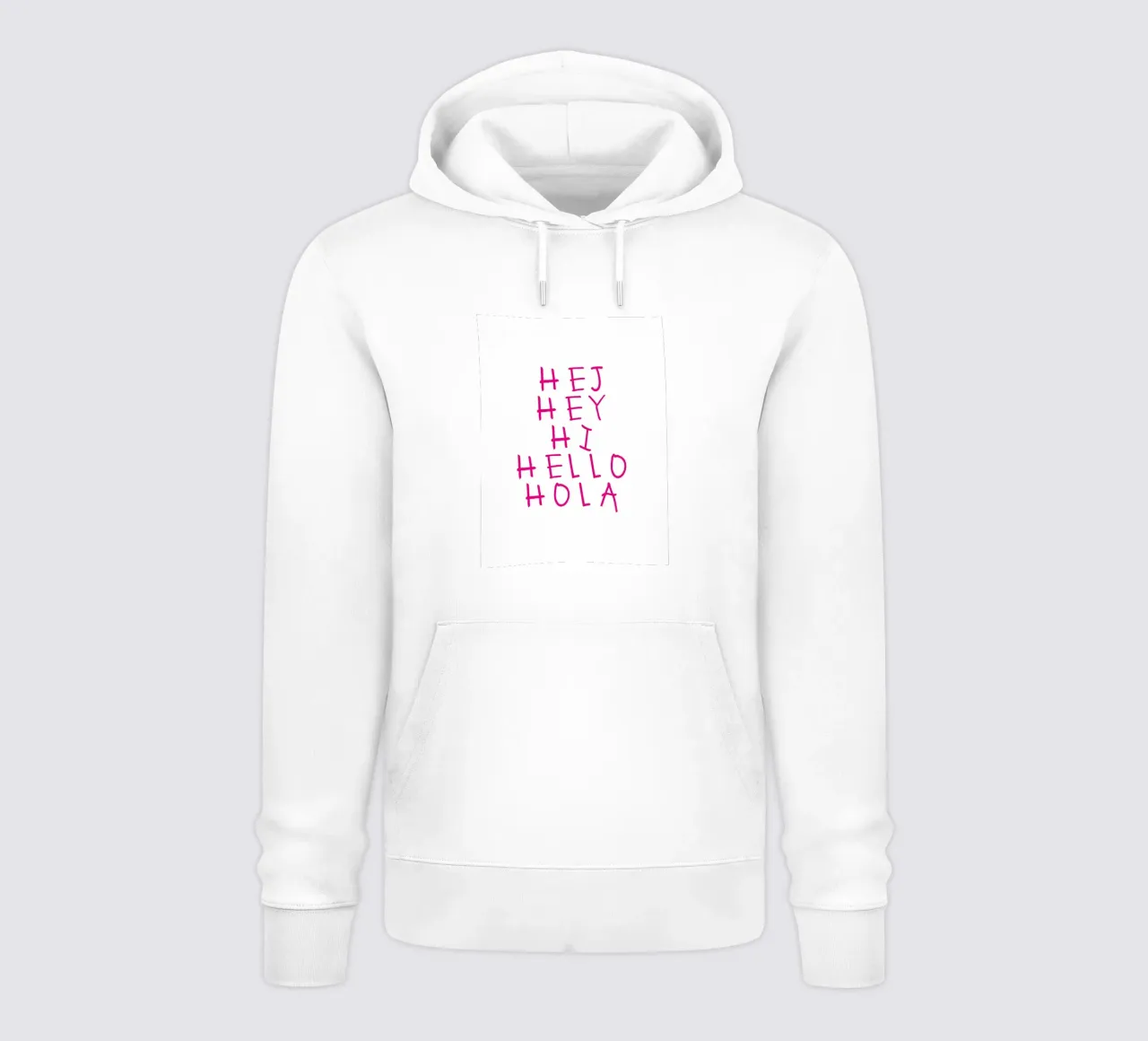 Hej Hey Hi Hello Typography felpa con cappuccio da Attaboy Dsgn