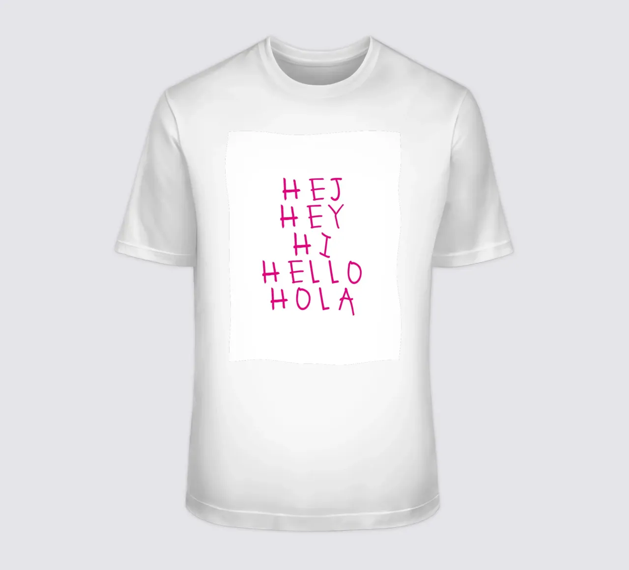 Hej Hey Hi Hello Typography t-shirt da Attaboy Dsgn