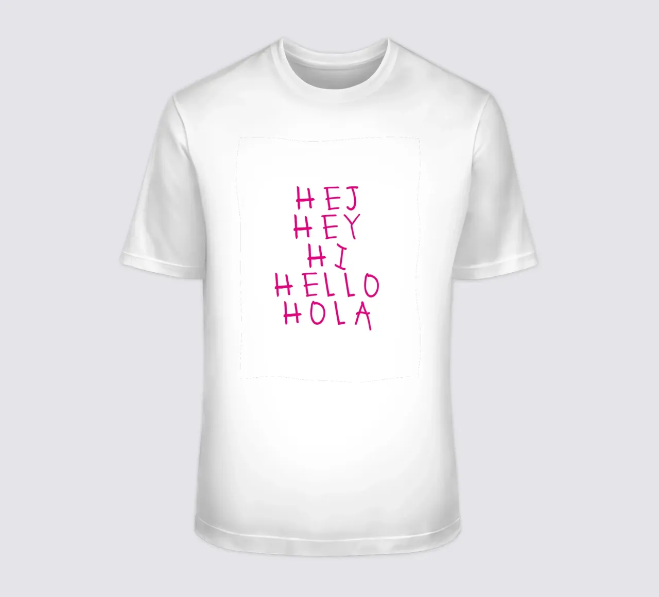 Hej Hey Hi Hello Typography t-shirt da Attaboy Dsgn