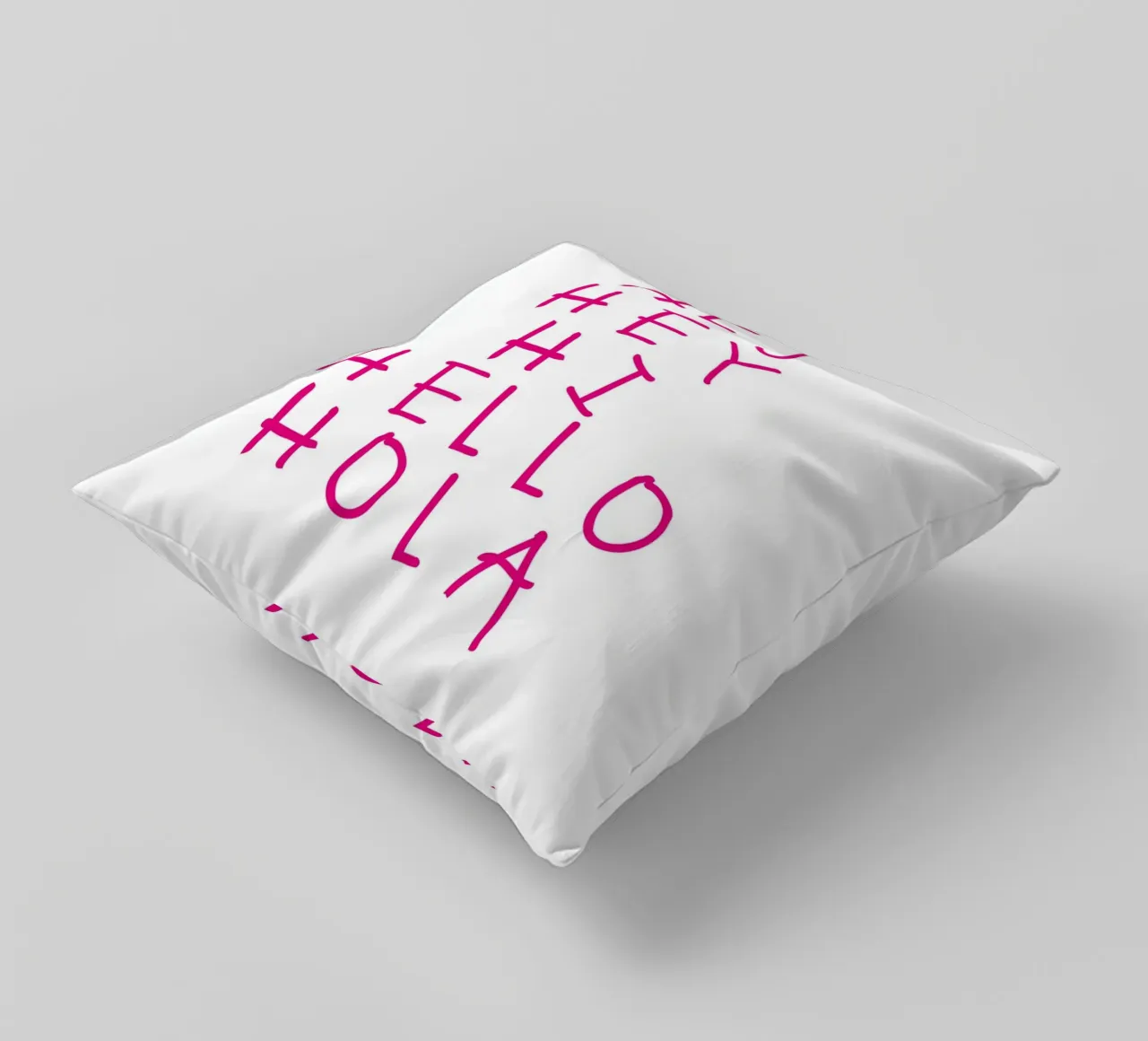 Hej Hey Hi Hello Typography cuscino da Attaboy Dsgn