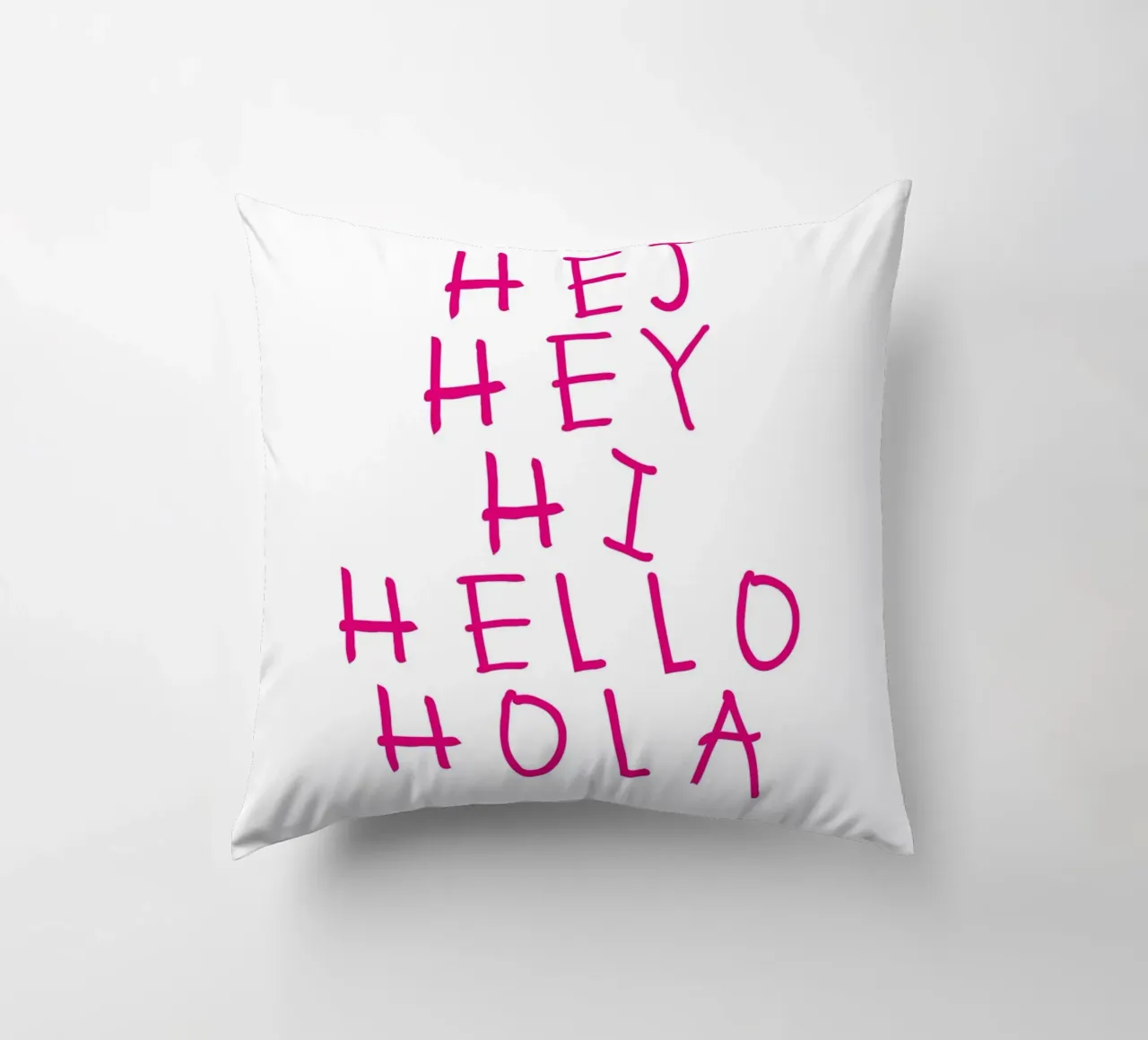 Hej Hey Hi Hello Typography cuscino da Attaboy Dsgn