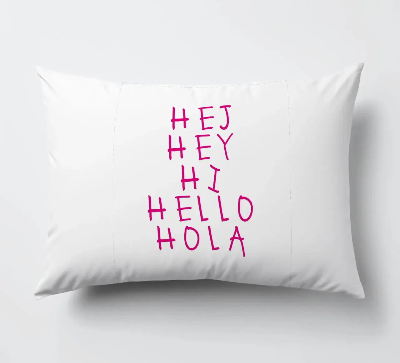 Hej Hey Hi Hello Typography cuscino da Attaboy Dsgn