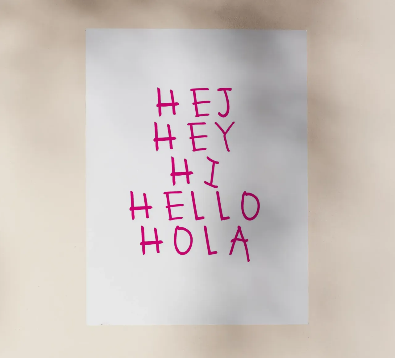 Hej Hey Hi Hello Typography pellicola backlit da Attaboy Dsgn