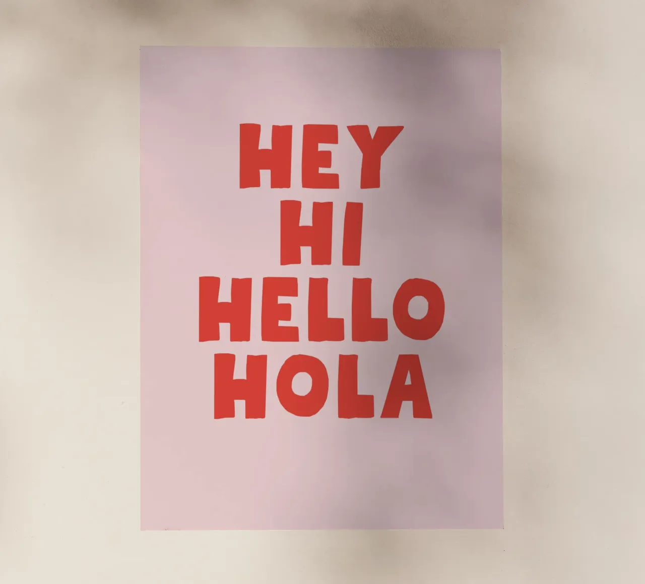 Hej Hey Hi Hello Typography pellicola backlit da Attaboy Dsgn