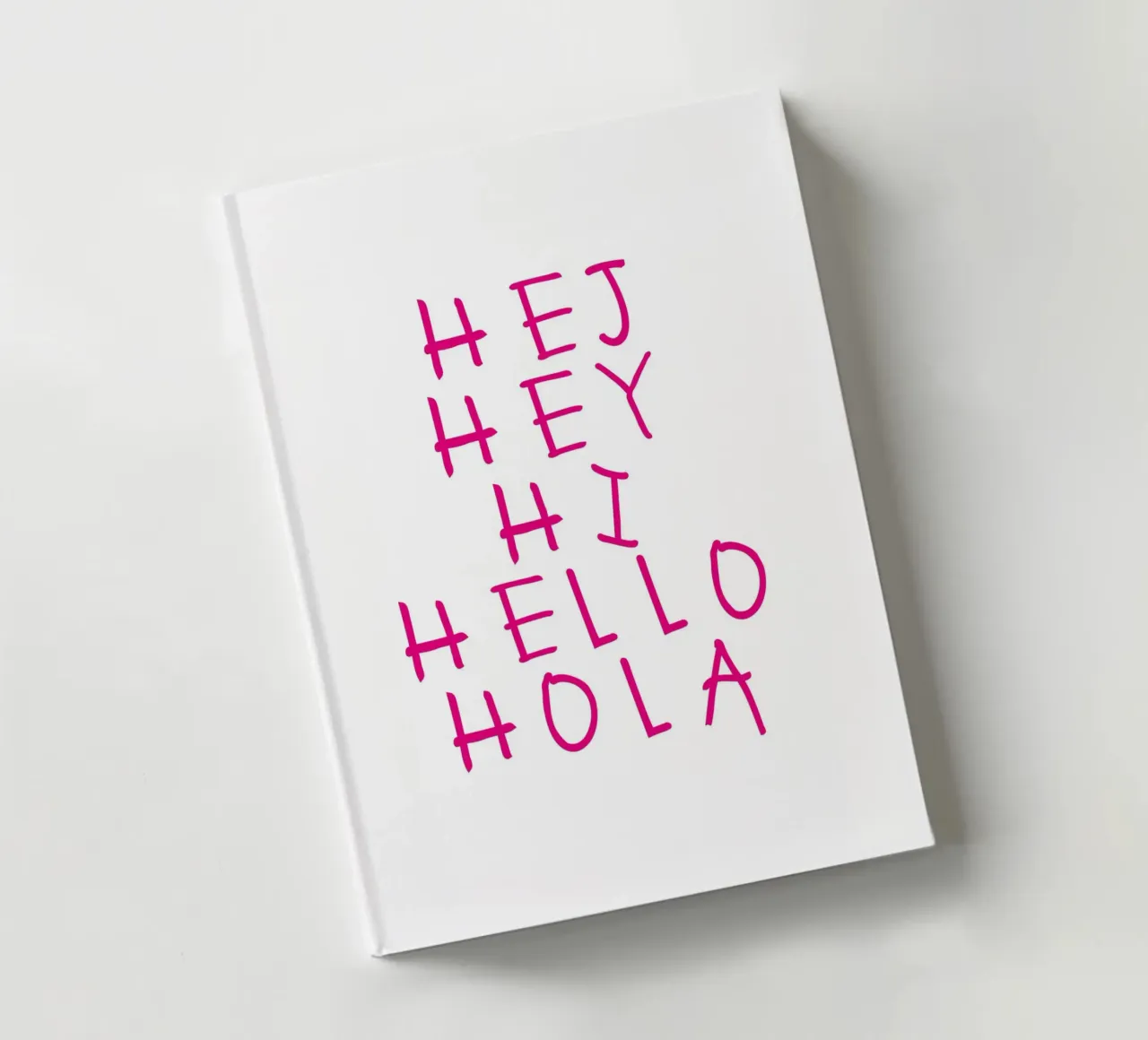 Hej Hey Hi Hello Typography notebook by Attaboy Dsgn