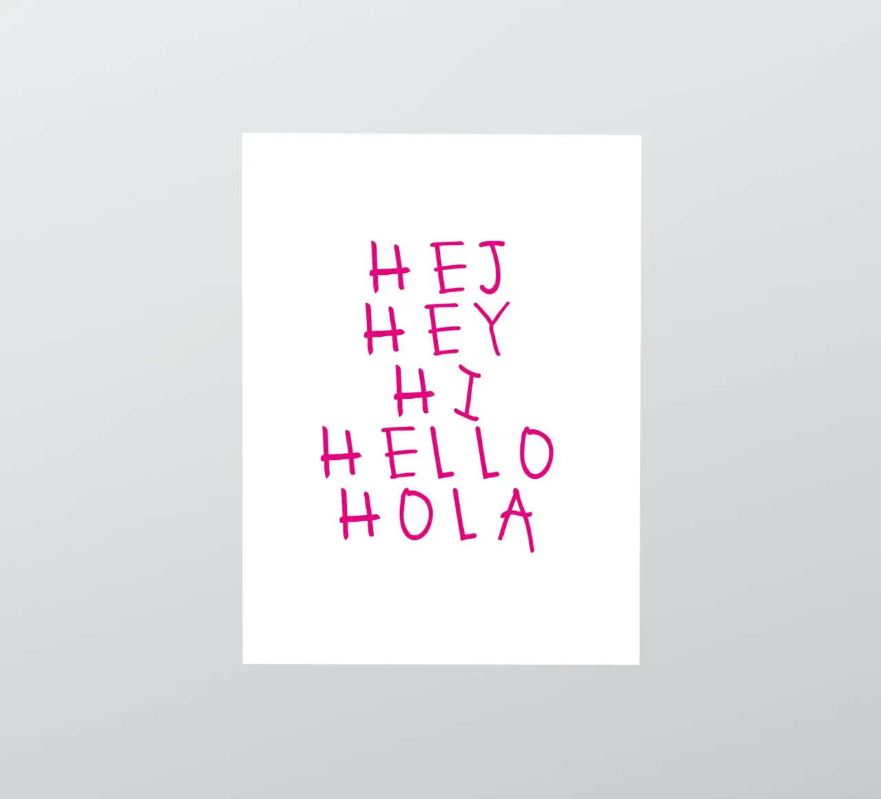 Hej Hey Hi Hello Typography adesivo da Attaboy Dsgn