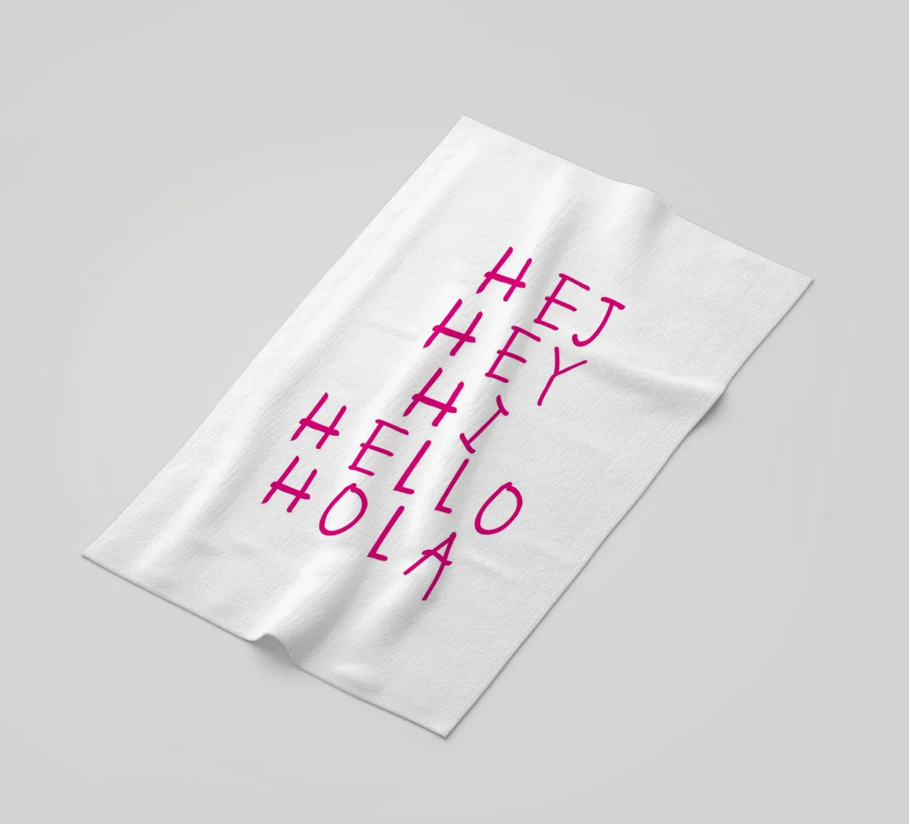 Hej Hey Hi Hello Typography telo mare da Attaboy Dsgn