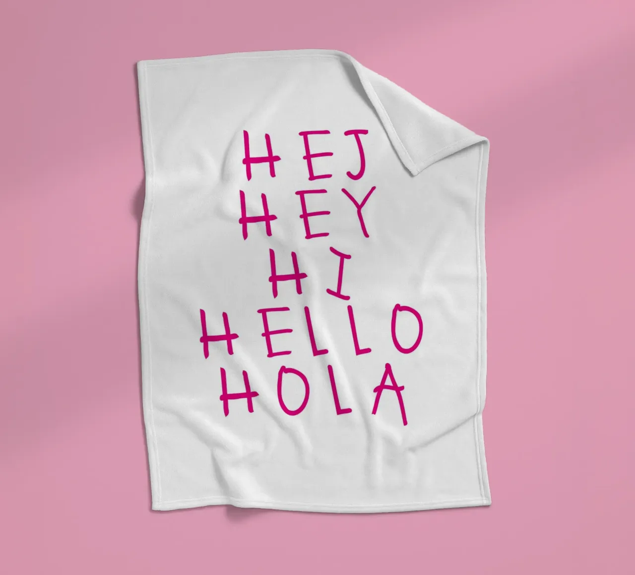 Hej Hey Hi Hello Typography coperta in pile da Attaboy Dsgn