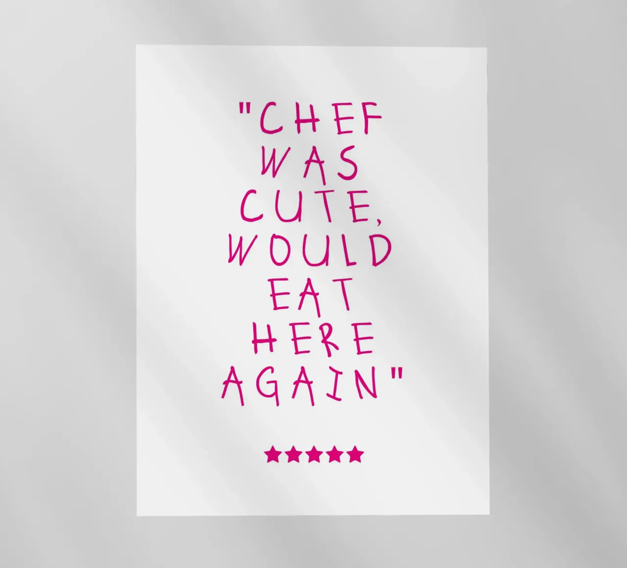 Chef was cute, would eat here again pellicola backlit da Attaboy Dsgn