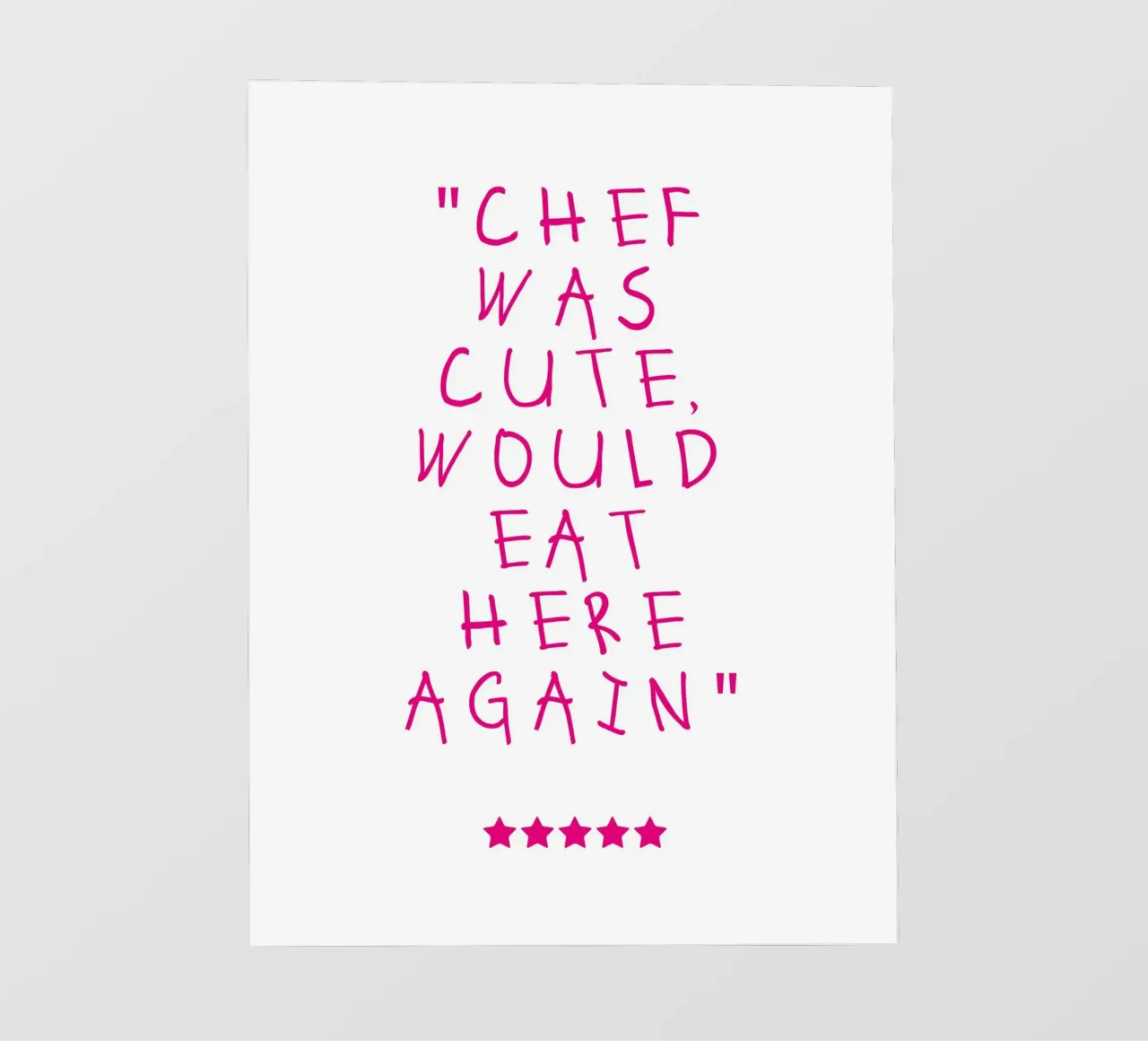 Chef was cute, would eat here again pellicola backlit da Attaboy Dsgn