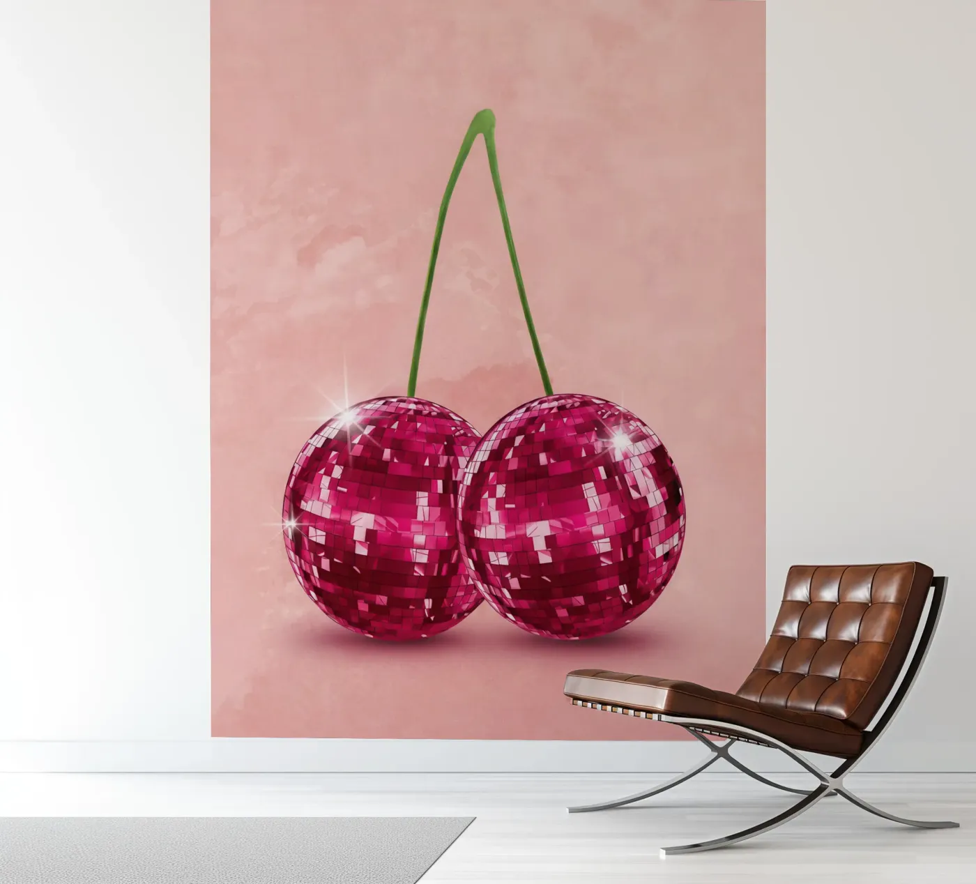 Disco Cherry fotobehang van Attaboy Dsgn