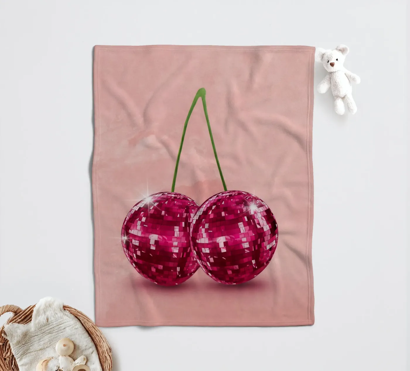 Disco Cherry Fleecedecke von Attaboy Dsgn