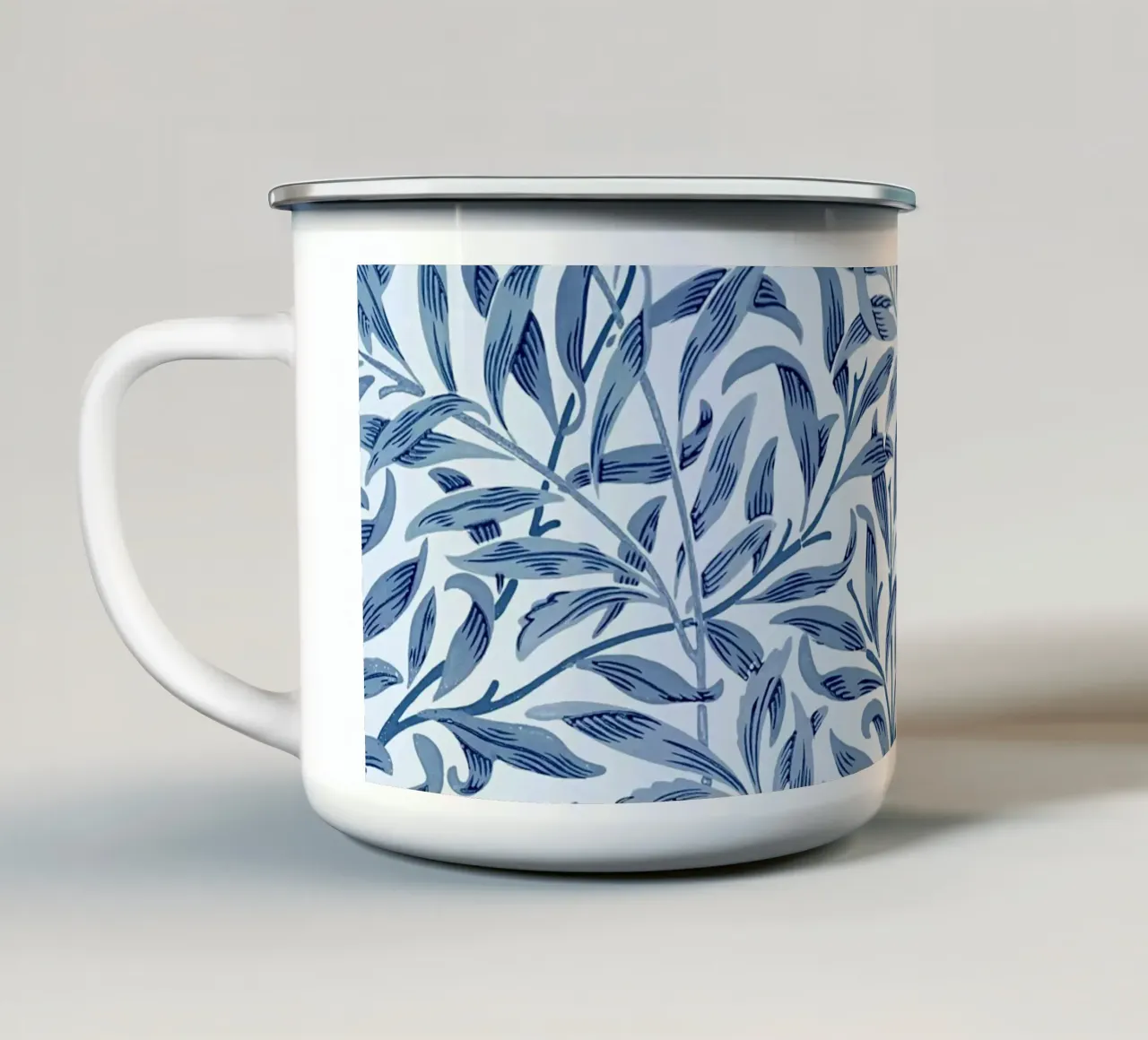 Blue Leaves tazza in smalto da Vivi Nicolin