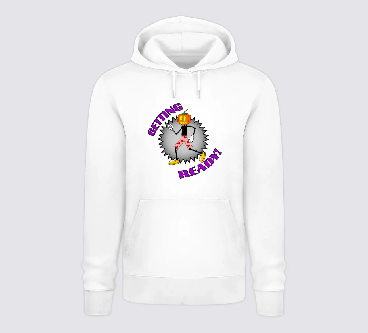 Funny Halloween Pumpkin Retro Cartoon Getting Ready hoodie by sillyindustries